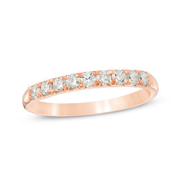 Rose Gold Wedding Rings Zales T W Diamond Nine Stone Anniversary Band In 10k Rose Gold