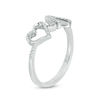 Thumbnail Image 1 of 1/15 CT. T.W. Diamond Heartbeat and Heart Ring in Sterling Silver