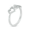 Thumbnail Image 2 of 1/15 CT. T.W. Diamond Heartbeat and Heart Ring in Sterling Silver