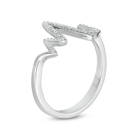 1/15 CT. T.w. Diamond Heartbeat Ring in Sterling Silver