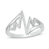 Thumbnail Image 0 of 1/6 CT. T.W. Diamond Bypass Heartbeat Ring in Sterling Silver