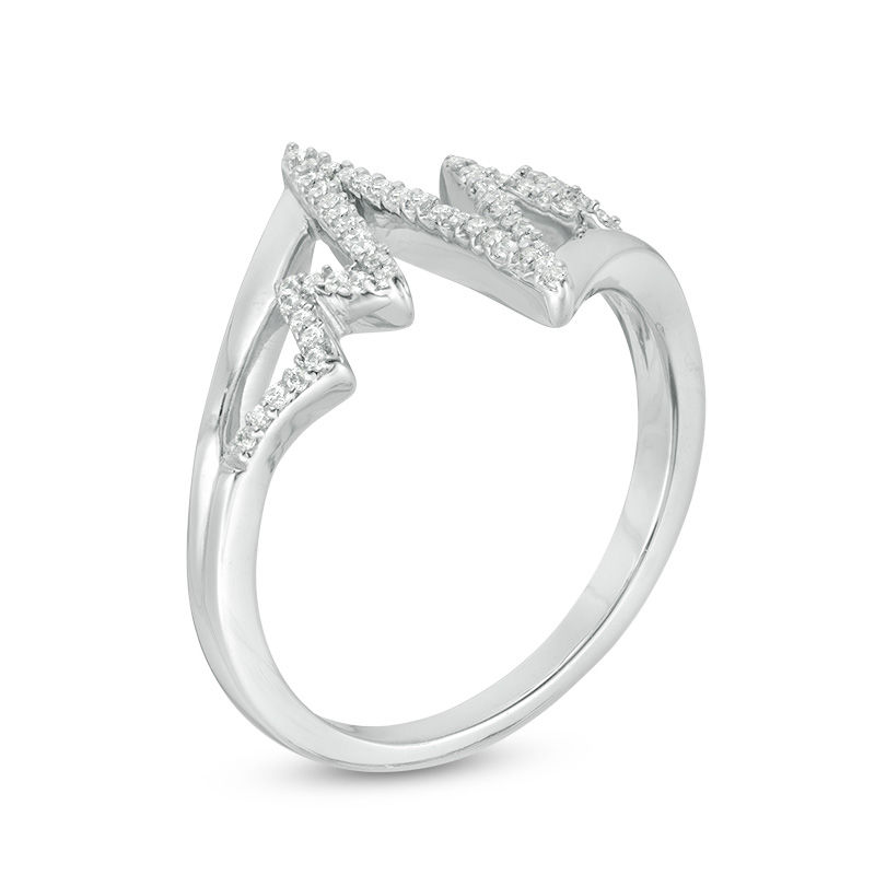 1 6 CT. T.W. Diamond Bypass Heartbeat Ring in Sterling Silver Zales