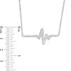 Thumbnail Image 1 of 1/10 CT. T.W. Diamond Heartbeat Bar Necklace in Sterling Silver - 16.7"
