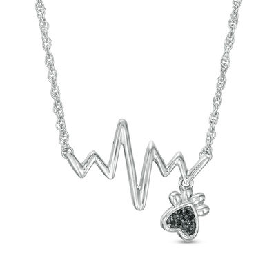 Black Diamond Accent Heartbeat and Paw 