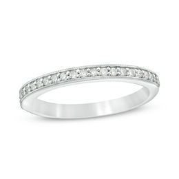 1/5 CT. T.W. Diamond Vintage-Style Wedding Band in 10K White Gold
