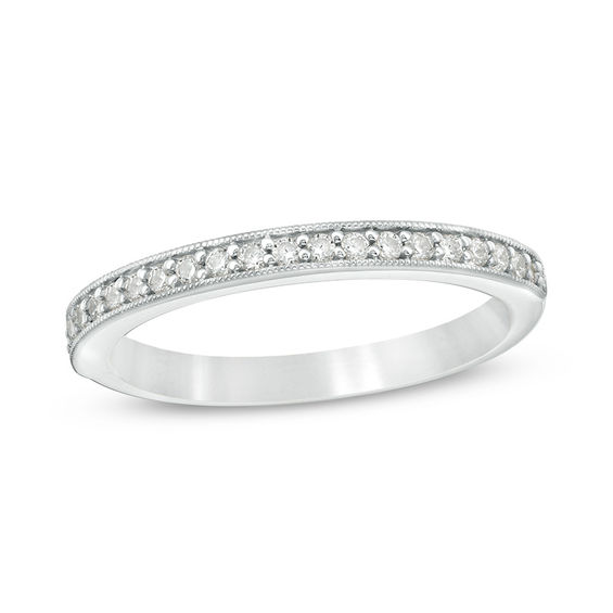 1 5 CT. T.W. Diamond Vintage Style Wedding Band in 10K White Gold Zales
