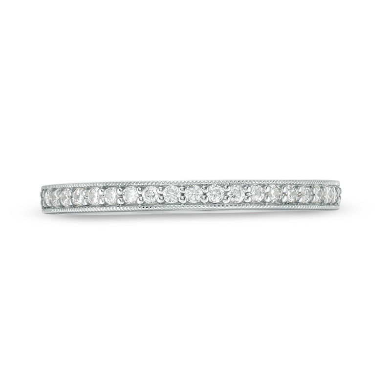Main Image 4 of 1/5 CT. T.W. Diamond Vintage-Style Wedding Band in 10K White Gold