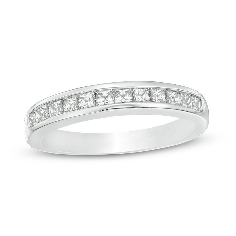 Main Image 1 of 5/8 CT. T.W. Princess-Cut Diamond Wedding Band in 10K White Gold