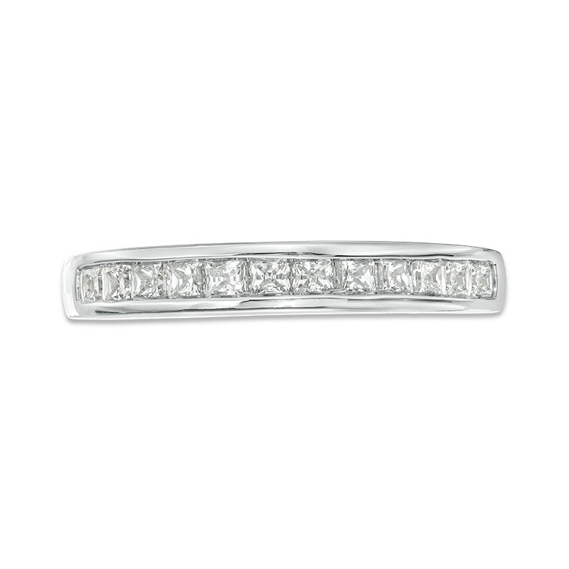 Main Image 4 of 5/8 CT. T.W. Princess-Cut Diamond Wedding Band in 10K White Gold