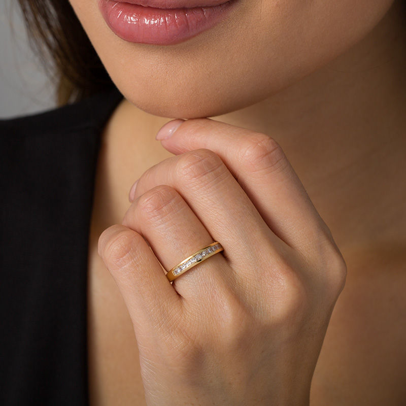 Main Image 2 of 5/8 CT. T.W. Princess-Cut Diamond Wedding Band in 10K Gold