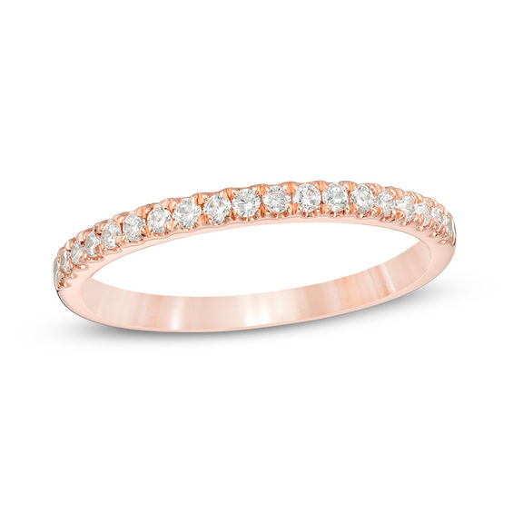 1/4 CT. T.W. Diamond Wedding Band in 10K Rose Gold | Zales