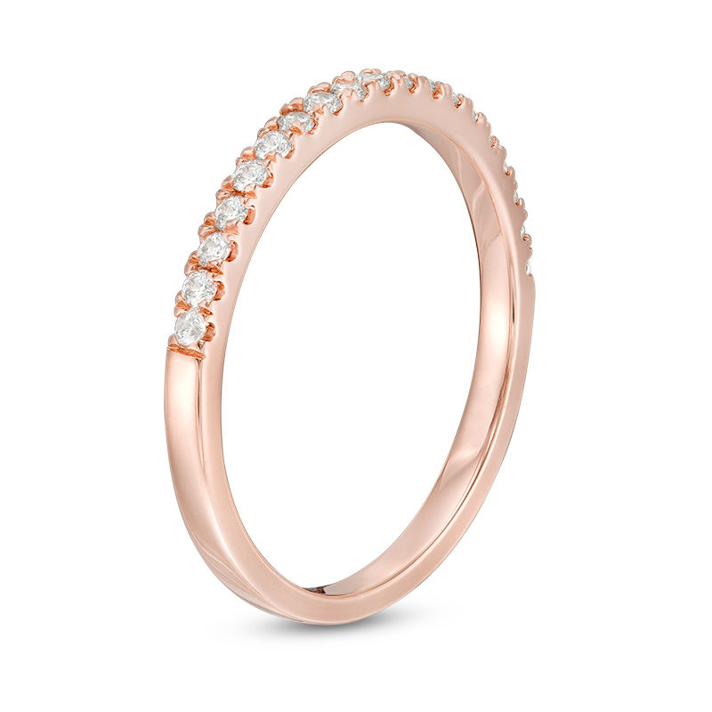 Main Image 3 of 1/4 CT. T.W. Diamond Wedding Band in 10K Rose Gold