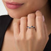 Thumbnail Image 3 of Marquise Lab-Created Blue and White Sapphire Leafy Vine Ring in Sterling Silver