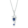 Thumbnail Image 1 of Lab-Created Blue and White Sapphire Seahorse Pendant in Sterling Silver