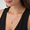 Thumbnail Image 2 of Lab-Created Blue and White Sapphire Seahorse Pendant in Sterling Silver