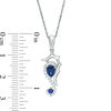 Thumbnail Image 3 of Lab-Created Blue and White Sapphire Seahorse Pendant in Sterling Silver