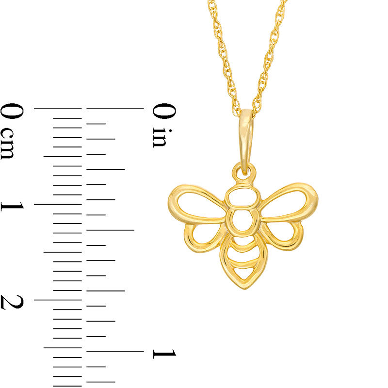 Bumble Bee Outline Pendant in 10K Gold