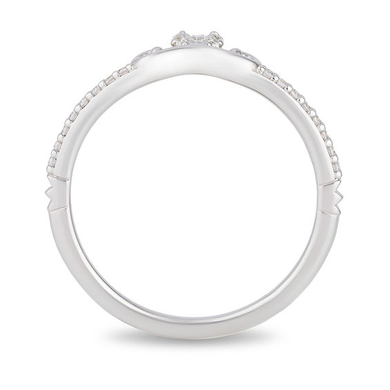 Enchanted Disney Cinderella 1/10 CT. T.w. Diamond Carriage Contour Wedding Band in 14K White Gold