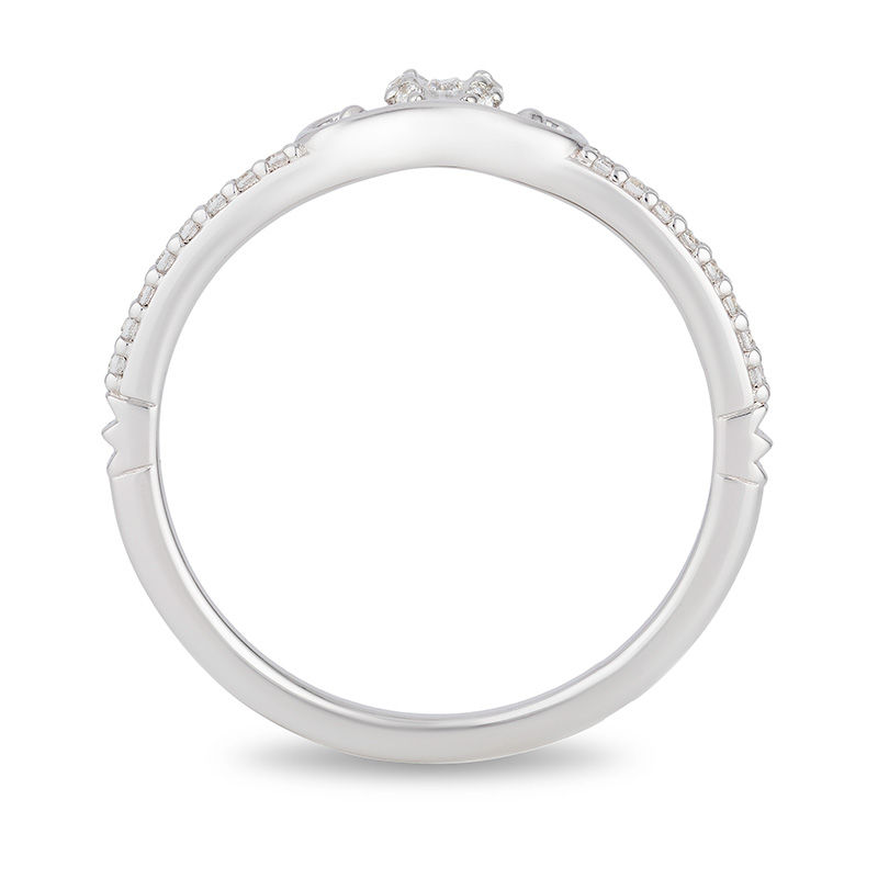 Main Image 3 of Enchanted Disney Cinderella 1/10 CT. T.W. Diamond Carriage Contour Wedding Band in 14K White Gold