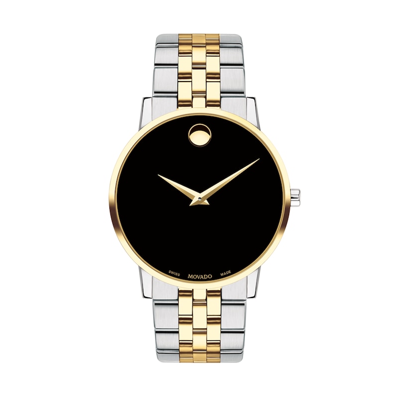 Main Image 1 of Men's Movado Museum® Classic Two-Tone PVD Watch with Black Dial (Model: 0607200)