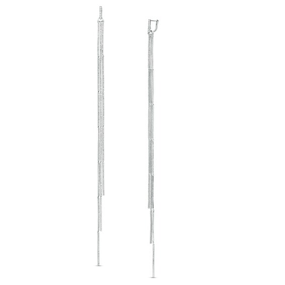Vera Wang Love Collection 2-1/2 CT. T.w. Diamond Cascading Linear Drop Earrings in Sterling Silver