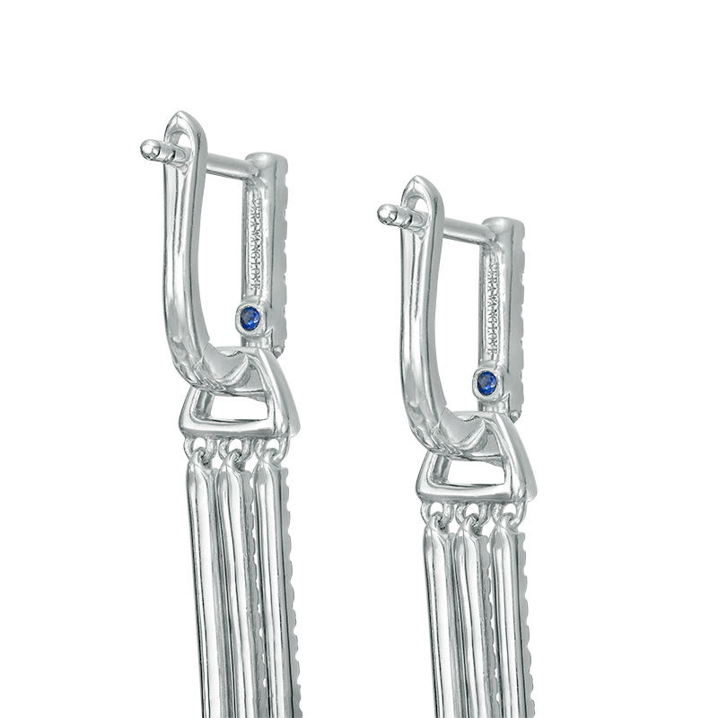 Vera Wang Love Collection 2-1/2 CT. T.W. Diamond Cascading Linear Drop Earrings in Sterling Silver