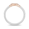 Thumbnail Image 3 of Enchanted Disney Snow White 1/10 CT. T.W. Diamond Bow Contour Wedding Band in 14K Two-Toned Gold