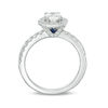 Thumbnail Image 3 of Vera Wang Love Collection 1-1/4 CT. T.W. Oval Diamond Hexagonal Frame Engagement Ring in 14K White Gold