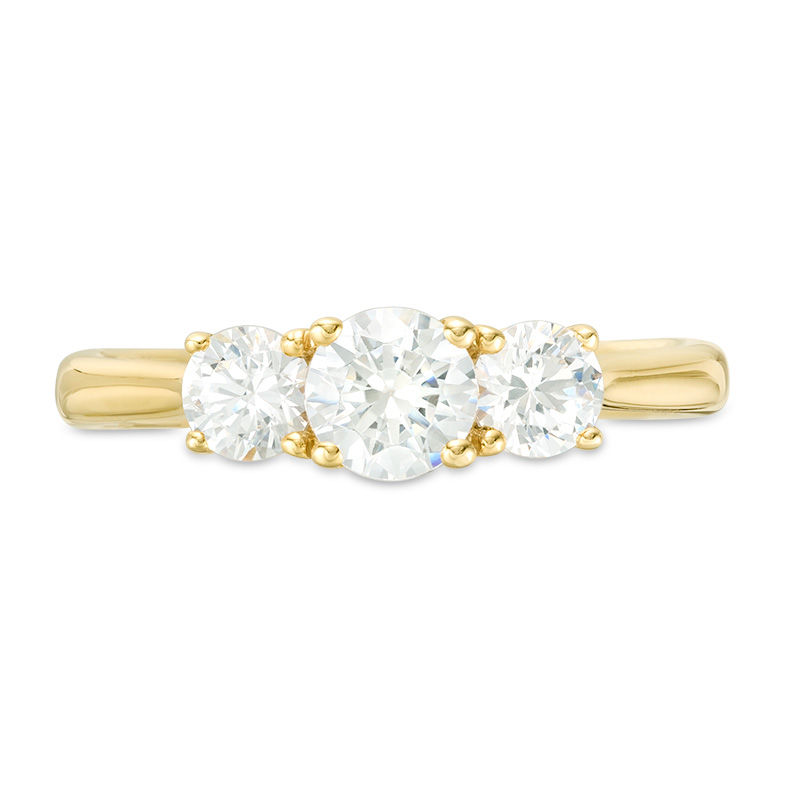 Main Image 7 of 1 CT. T.W. Diamond Past Present Future® Engagement Ring in 14K Gold
