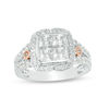 Thumbnail Image 1 of 2 CT. T.W. Quad Princess-Cut Diamond Frame Vintage-Style Engagement Ring in 14K Two-Tone Gold