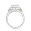 Thumbnail Image 3 of 2 CT. T.W. Quad Princess-Cut Diamond Frame Vintage-Style Engagement Ring in 14K Two-Tone Gold