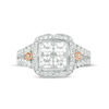 Thumbnail Image 5 of 2 CT. T.W. Quad Princess-Cut Diamond Frame Vintage-Style Engagement Ring in 14K Two-Tone Gold