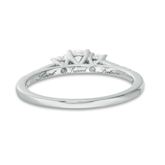 1/2 CT. T.w. Diamond Past Present FutureÂ® Engagement Ring in 10K White Gold