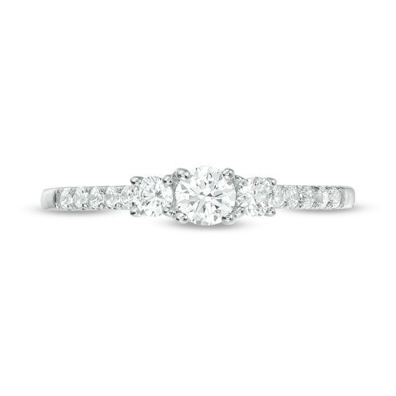 1/2 CT. T.w. Diamond Past Present FutureÂ® Engagement Ring in 10K White Gold