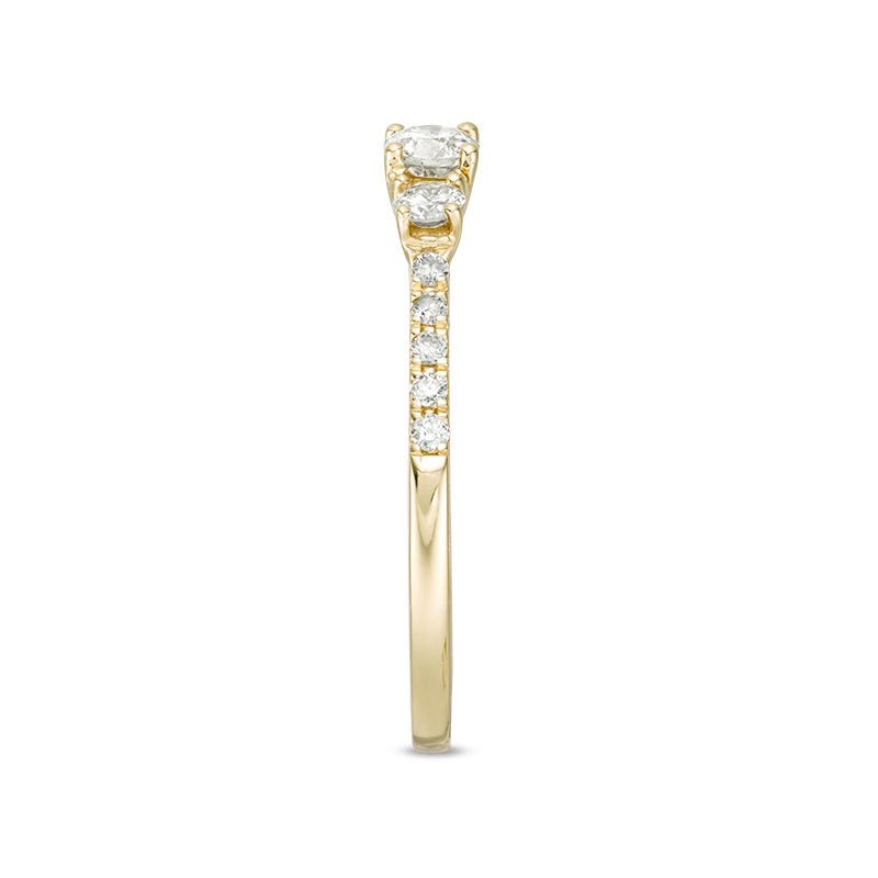 Main Image 7 of 1/2 CT. T.W. Diamond Past Present Future® Engagement Ring in 10K Gold