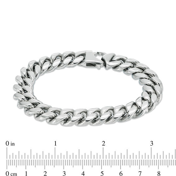 Men's 12.0mm Multi-Finish Reversible Curb Chain Bracelet in Stainless Steel - 8.5"