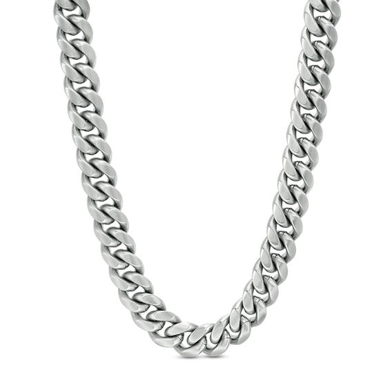 Men's 8.0mm Multi-Finish Reversible Curb Chain Necklace in Stainless Steel - 24" Men's 8.0mm Multi-Finish Reversible Curb Chain Necklace in Stainless Steel - 24"