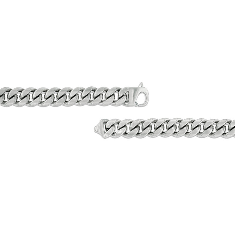 Main Image 3 of Men's 8.0mm Multi-Finish Reversible Curb Chain Necklace in Stainless Steel - 24"