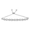 Thumbnail Image 0 of 1/4 CT. T.W. Baguette and Round Diamond Infinity Bolo Bracelet in Sterling Silver - 9.0"