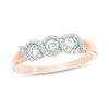 Thumbnail Image 0 of 1/2 CT. T.W. Diamond Three Stone Twist Frame Engagement Ring in 10K Rose Gold