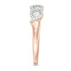 Thumbnail Image 3 of 1/2 CT. T.W. Diamond Three Stone Twist Frame Engagement Ring in 10K Rose Gold