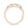 Thumbnail Image 4 of 1/2 CT. T.W. Diamond Three Stone Twist Frame Engagement Ring in 10K Rose Gold