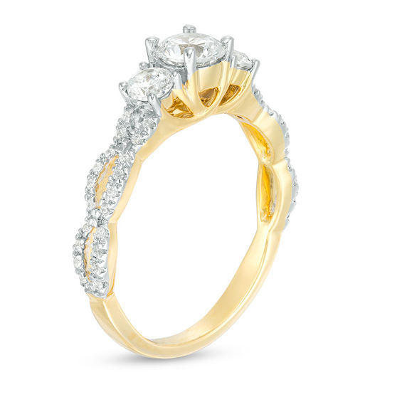 1 CT. T.w. Diamond Three Stone Braid Engagement Ring in 10K Gold