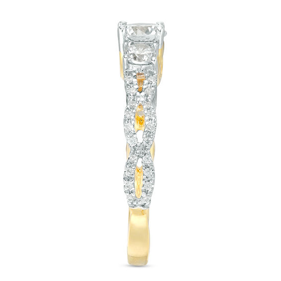 1 CT. T.w. Diamond Three Stone Braid Engagement Ring in 10K Gold