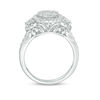 Thumbnail Image 2 of 1 CT. T.W. Composite Diamond Cushion Frame Three Stone Engagement Ring in 14K White Gold