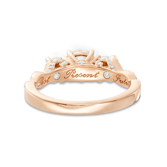 1-1/2 CT. T.w. Diamond Past Present FutureÂ® Braid Engagement Ring in 14K Rose Gold