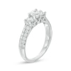 Thumbnail Image 2 of 1 CT. T.W. Diamond Three Stone Two Row Engagement Ring in 10K White Gold