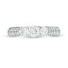 Thumbnail Image 6 of 1 CT. T.W. Diamond Three Stone Two Row Engagement Ring in 10K White Gold