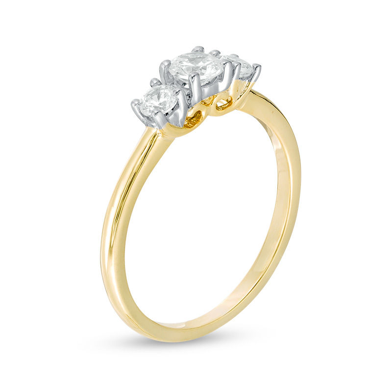 Main Image 2 of 1/2 CT. T.W. Diamond Three Stone Engagement Ring in 10K Gold