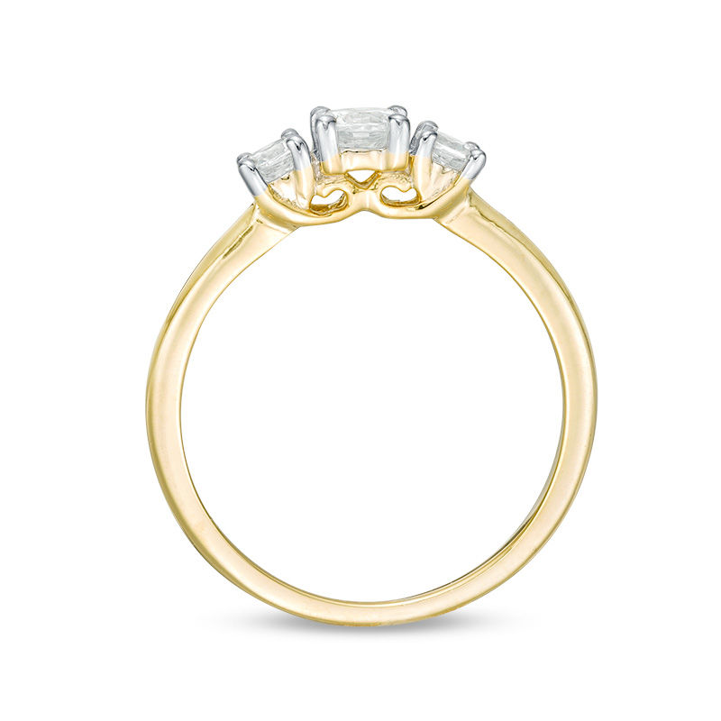 Main Image 5 of 1/2 CT. T.W. Diamond Three Stone Engagement Ring in 10K Gold